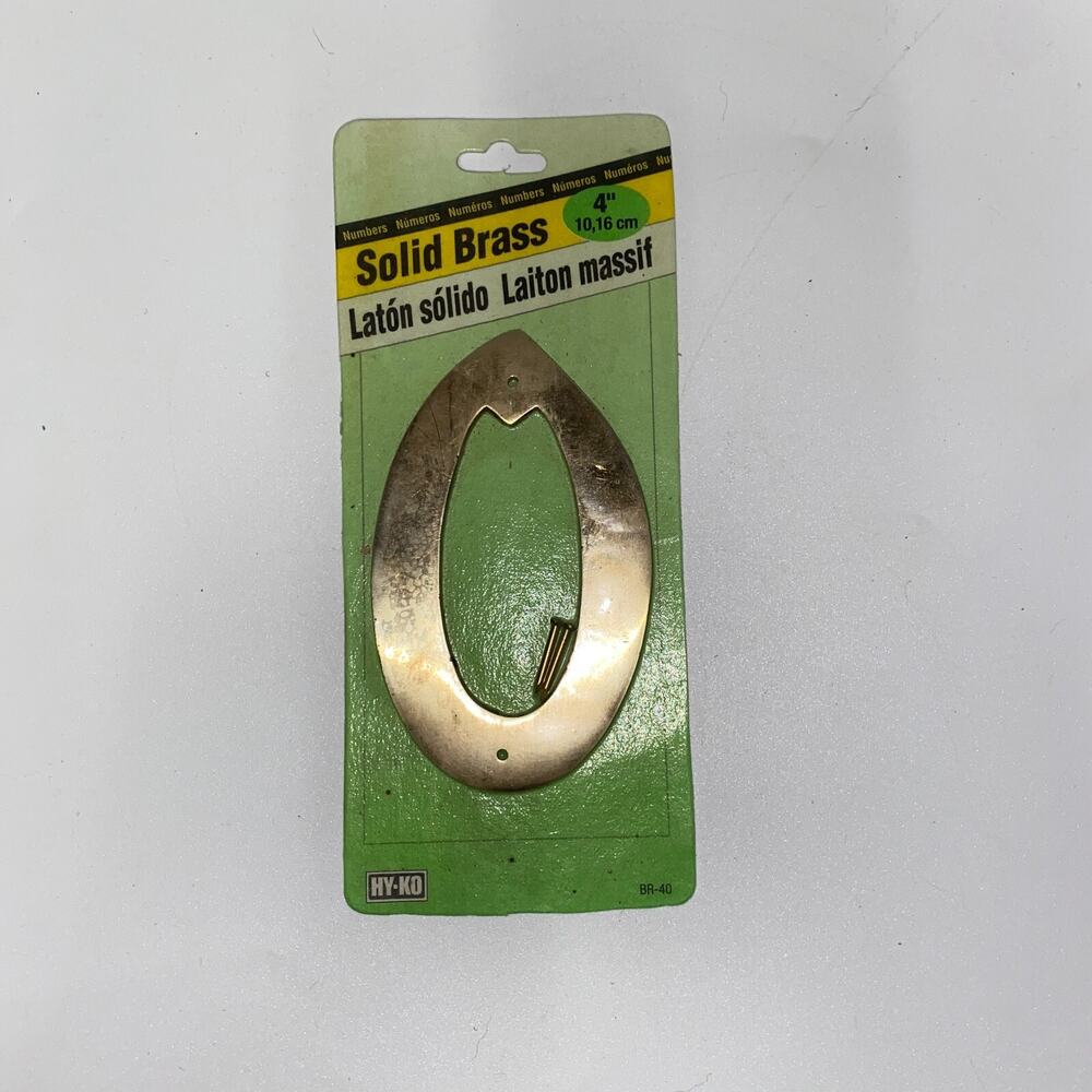 HY-KO 4” Solid Brass House Number 0 zero , BR-40/0